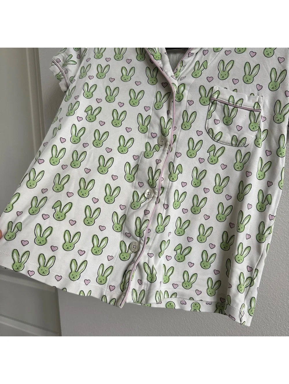 Roller Rabbit Mint Love Bunnies Polo Short PJ Pajama Set Size XXS